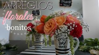 ARREGLOS FLORALES EN TAZA Fáciles y Bonitos [upl. by Ecinaj91]