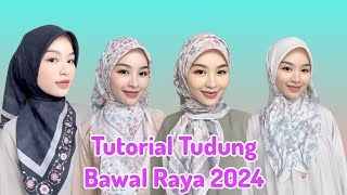 Tutorial Tudung Bawal Raya Pertama 2024 [upl. by Kelcey]