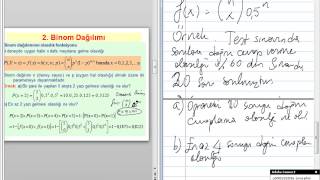 İstatistik 2  Hafta 11  Olasılık Dağılımları Probability Distributions [upl. by Adolphe479]