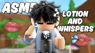 Roblox ASMR with LOTION🧴whispers lotion tapping and mouth sounds👄 [upl. by Nelubez]