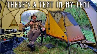 Tent In a Hot Tent Overnighter  Electric heater [upl. by Atin]