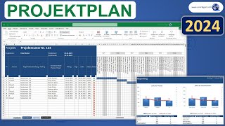 Projektplan Excel Vorlage Tutorial Anleitung [upl. by Muryh]