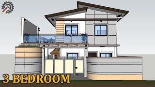 HOUSE DESIGN IDEA  2 Storey House Design  3 Bedrooms [upl. by Postman520]