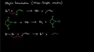 A14 Allylic bromination WohlZiegler reaction with NBS reaction mechanism [upl. by Anez]