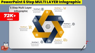 2Graphic design  Office 365  Free PowerPoint Templates  6 Step Triangular Infographic [upl. by Ehcram]