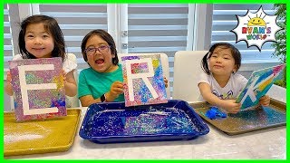 Ryans DIY Easy Paint Art Activities for Kids with Emma and Kate [upl. by Zeret553]