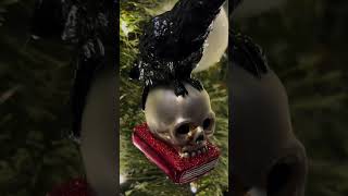 Raven on Skull and Book Glass Ornament 🖤 halloween spookydecor halloweendecorations spookyszn [upl. by Lenoil]