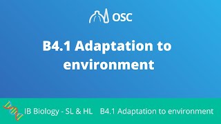 B41 Adaptations to the Environment IB Biology SLHL [upl. by Marcelia]