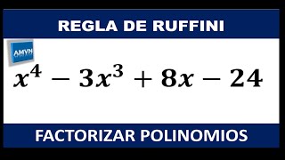 REGLA DE RUFFINI FACTORIZAR UN POLINOMIO [upl. by Henni128]