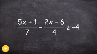 Solving a linear inequality with fractions [upl. by Yznel910]