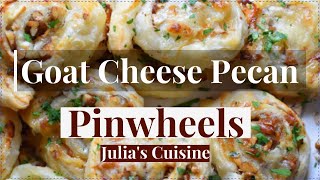 EASY HOLIDAY APPETIZER  Goat Cheese Pecan Pinwheels [upl. by Casmey109]