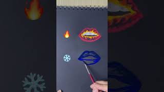 Hot N Cold  satisfying lip shortvideopaintingartwork [upl. by Eedrahc572]