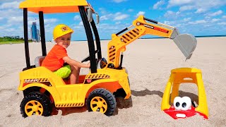 Vlad and Niki had a Fun Day on the Beach Plying with Mom and Sand [upl. by Nytsirt]