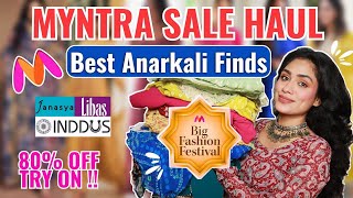 HUGE Myntra Sale Haul quotBestest Anarkali Kurta setquot 💞Ethnic dress Maxi Dress Anarkali suit [upl. by Ijok984]