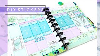 How to Make Planner Stickers Using Microsoft Word  Happy Planner Time Blocking Layout [upl. by Nnyltiak992]