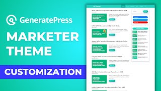 GeneratePress Marketer Theme Customization Step By Step Guide [upl. by Assinna]