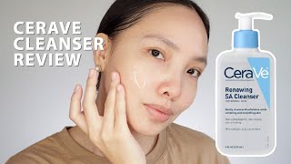 CERAVE RENEWING SA CLEANSER I Unscented Mild and Gentle Cleanser for Face Body and Acne Prone Skin [upl. by Hayotal]