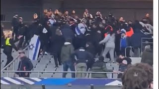 Fan clashes at France vs Israel match france israel footballfans booed nationsleague israeli [upl. by Kinny]