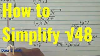 HOW TO SIMPLIFY RADICALS  PreAlgebra [upl. by Champagne]