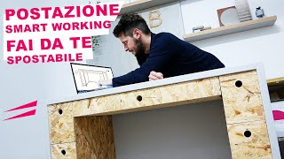 Scrivania Fai da te per la mia postazione Smart Working con resina e legno [upl. by Nogas]