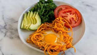 Spiralized Sweet Potato Egg in a Hole [upl. by Adnarram306]