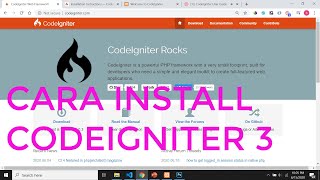 Tutorial codeigniter 1 Cara Install Codeigniter 3 [upl. by Garrek491]