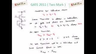 Problem on MOSFET  GATE 2011 Solved paper Electron Devices  wwwegatews [upl. by Prentiss]