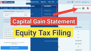 How to Download Capital Gain Statement from hdfcsecurities [upl. by Og]