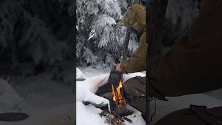 Solo winter experience in snow Part 1 winter snow snowfall outdoors outdoor bushcraft camping [upl. by Onit104]