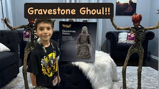 🔥Spirit Halloween  Gravestone Ghoul Animatronic Unboxing amp Demo 💀👀 halloween creepy scary [upl. by Olen]