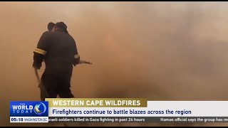 Western Cape wildfires force evacuations along South African coast [upl. by Pulling504]