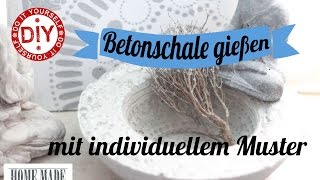 How To I Betonschale mit individuellem Muster I Deko Inspirationen Selbstgemacht [upl. by Ecirtnahs]