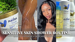 My Sensitive Skin Morning Shower Routine for Soft amp Hydrating Skin  Shave  Hygiene  Janika Bates [upl. by Ahsikrats509]