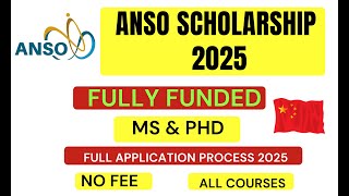 CASANSO Scholarship 2025  Fully Funded  Master and Phd  No IELTS  No Fee  China Scholarship [upl. by Grantham]