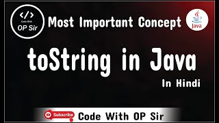 What is toString in java in Hindi codewithopsirplacementadda [upl. by Anyotal]