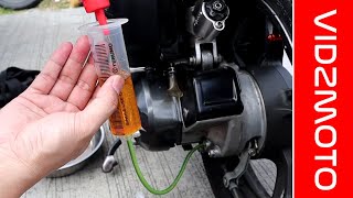 HOW TO CHANGE GEAR OIL on Honda Click 150i125i  Maintenance [upl. by Aetnahc]