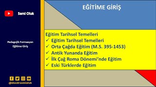 EG 8 EĞİTİME GİRİŞOrta Çağda Eğitim [upl. by Akitan]