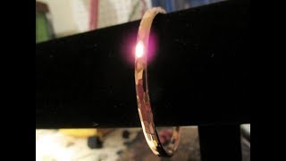 How to make a hammered Copper Bangle Bracelet [upl. by Renae]