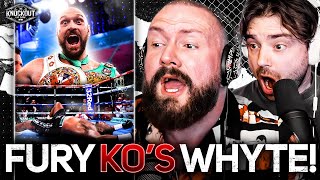 FURY KOs WHYTE  Live Reaction [upl. by Tamarra]