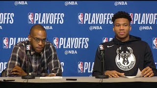 Giannis amp Khris Middleton Postgame Interview  Game 1  Pistons vs Bucks  2019 NBA Playoffs [upl. by Neeoma948]