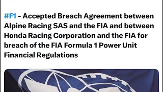 FIA Fines Honda and Alpine for 2026 Engine Cost Cap Breaches [upl. by Marni]