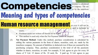 Types of competencies in human resource management bcom 3rd year  Meaning and types  Bcom 3rd year [upl. by Alyos]