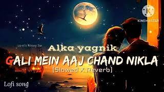 Gali mein aaj chand nikla song  Alka yagnik  Slowed amp Reverb  Lofi song  alka yagnik mix song [upl. by Nicolais778]