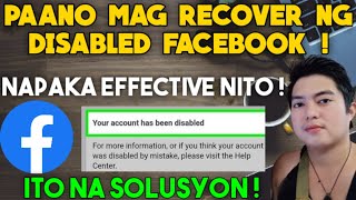 PAANO I RECOVER ANG DISABLED FACEBOOK ACCOUNT MO  EFFECTIVE WAY PARA MARECOVER AGAD  100 LEGIT [upl. by Bonacci]