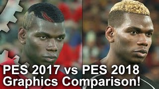 PES 2018 vs 2017 Graphics Comparison Just How Much Better Is The New Game [upl. by Ffoeg]