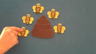 Preschool Songs  Five Busy Bees Flannel Board Story  Childrens Music amp Nursery Rhymes [upl. by Karia]