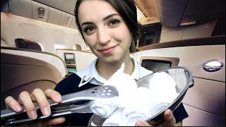 ASMR International First Class Flight Attendant Soft Spoken [upl. by Benoit]