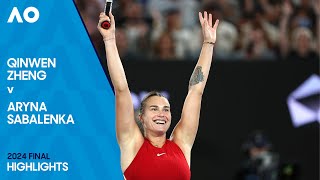 Qinwen Zheng v Aryna Sabalenka Highlights  Australian Open 2024 Final [upl. by Myrle375]