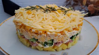 Самый вкусный и нежный Салат с Копченой курицей и кукурузой на новый год и любой праздник [upl. by Aneleasor]