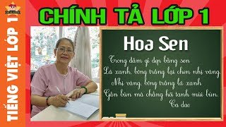 Tiếng việt lớp 1  Chính tả lớp 1  Cô đọc bé viết chính tả bài Hoa Sen tuần 29 [upl. by Relyhcs]